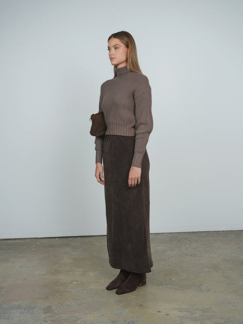 Point Chunky Knit Crew Sweater in Glacier